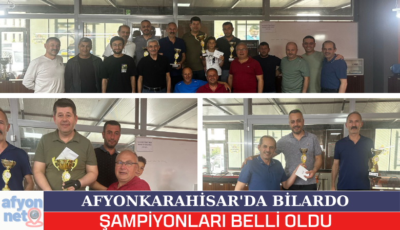 Afyonkarahisar'da Bilardo Şampiyonları Belli Oldu